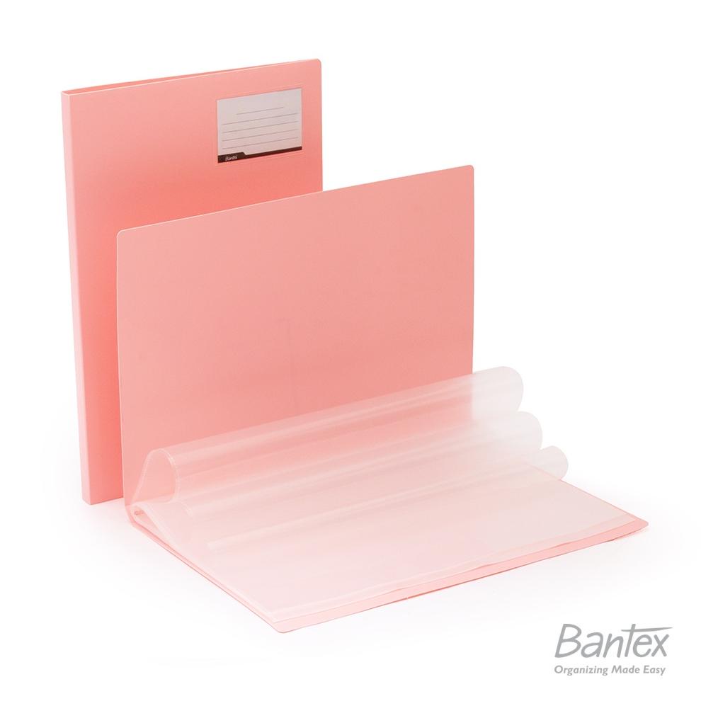 

BANTEX DISPLAY BOOK CLEAR HOLDER FOLIO F4 PASTEL COLOR MUSKY PINK TERLARISS...,,,,,