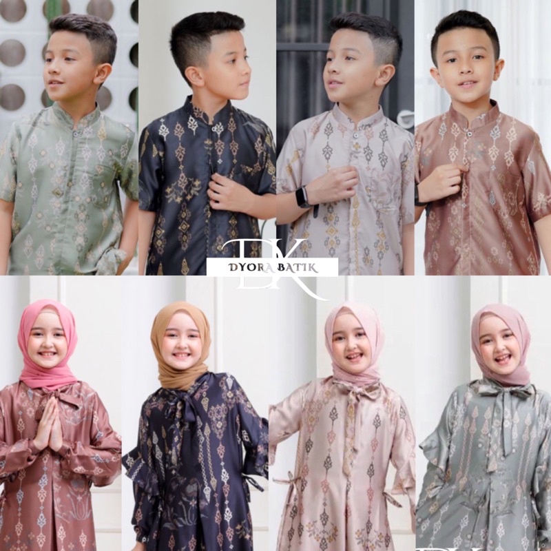 Gamis Anak &amp; Koko Anak Couple Muslim Raya Aquela Premium High Quality