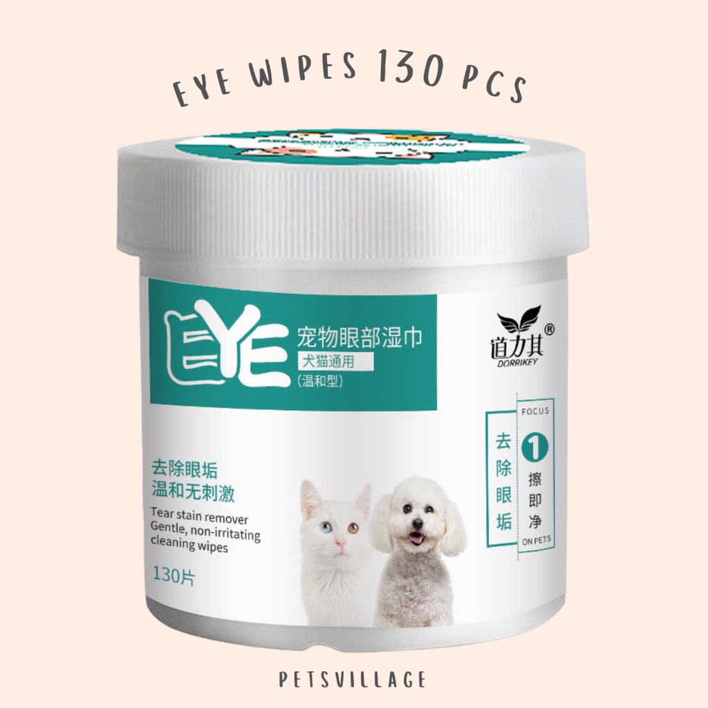 DORRIKEY EYE WIPES 130 PCS TISUE PEMBERSIH NODA PADA MATA ANJING DAN KUCING