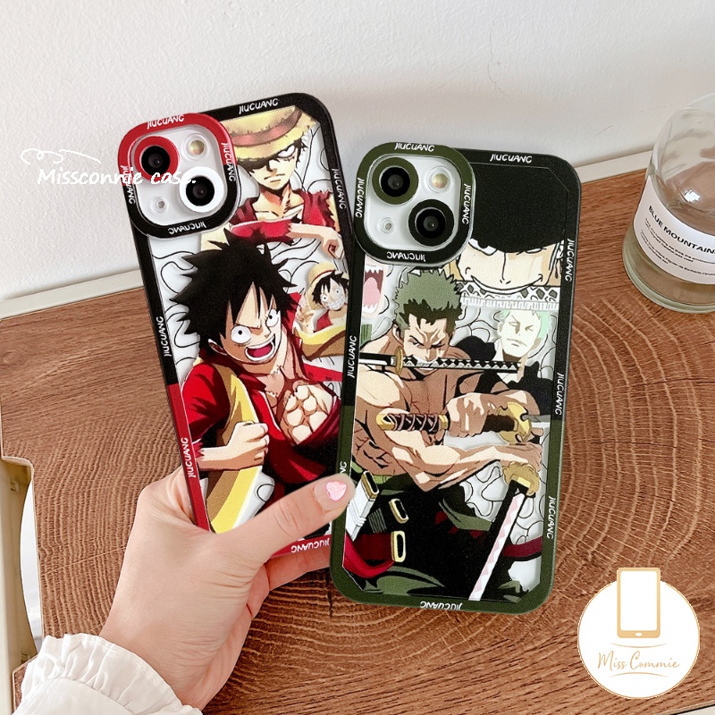 Soft Case Kompatibel Untuk iPhone 11 Pro Max 7Plus 8Plus XR X XS Max 13 12 11 14 Pro Max8 7 6 6s Plus SE 2020 Shockproof Trendy Anime One Piece Cute Luffy Sauron Phone Cover