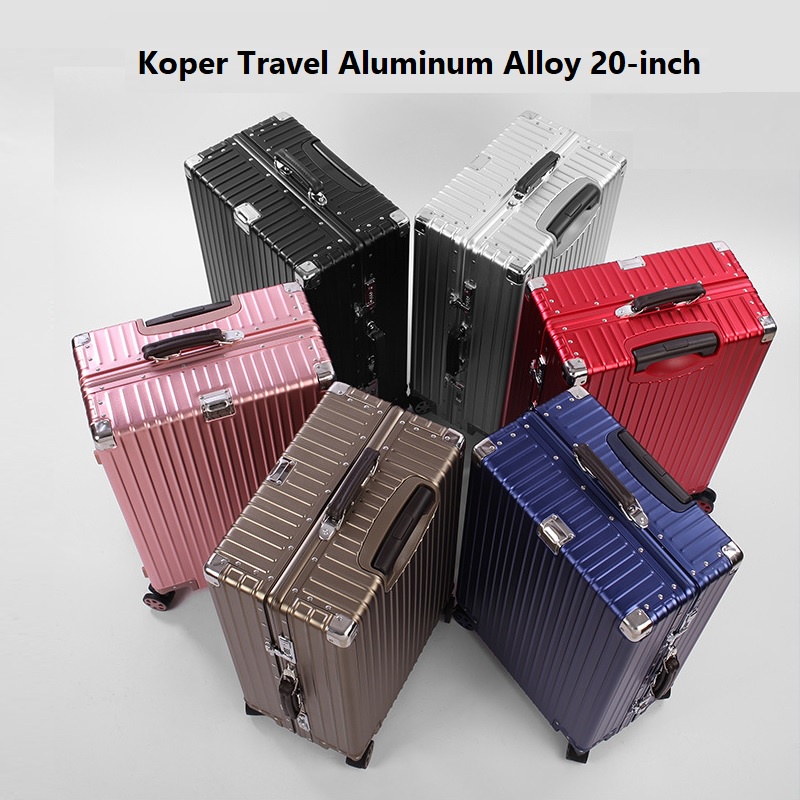 Koper Travel 20-inch Cabin 3-Digit TSA Lock Aluminum Alloy Frame - Koper Aluminium Kuat Tahan Air Roda 360