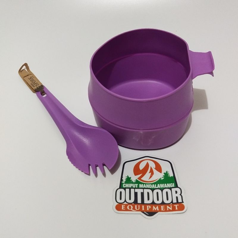 Wildo Paket Bundling Sendok Dan Gelas Lipat Outdoor Ultralight Lilac