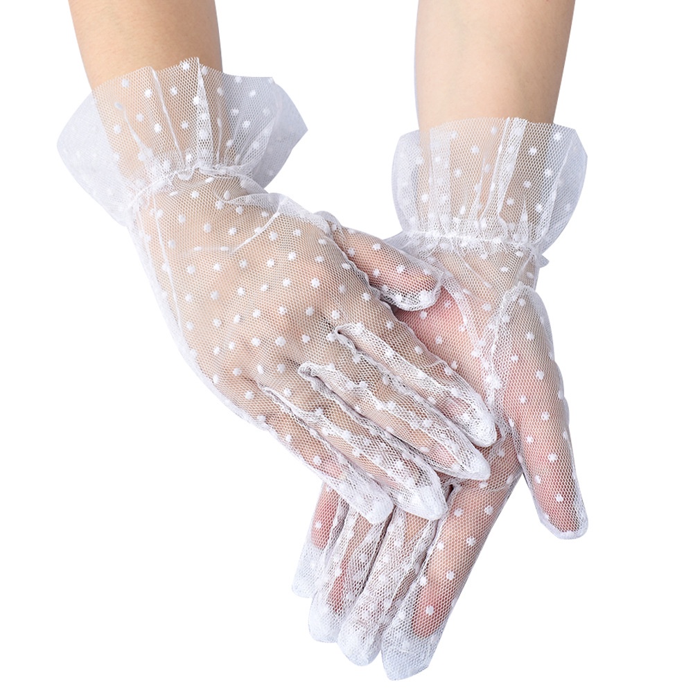 WGL-15 sarung tangan pengantin wanita wedding gloves putih renda glove dot