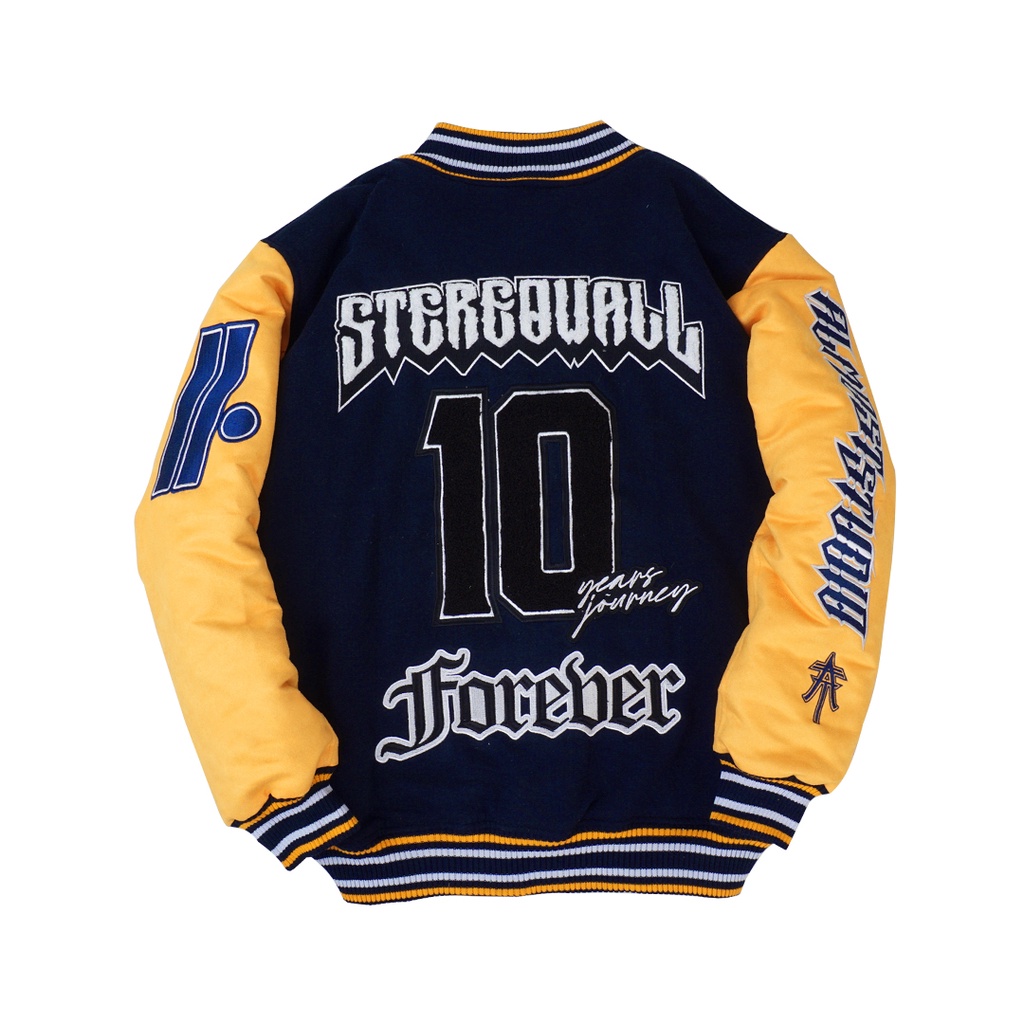 Almost Studio SW - Varsity Jacket - Forever - Navy Yellow