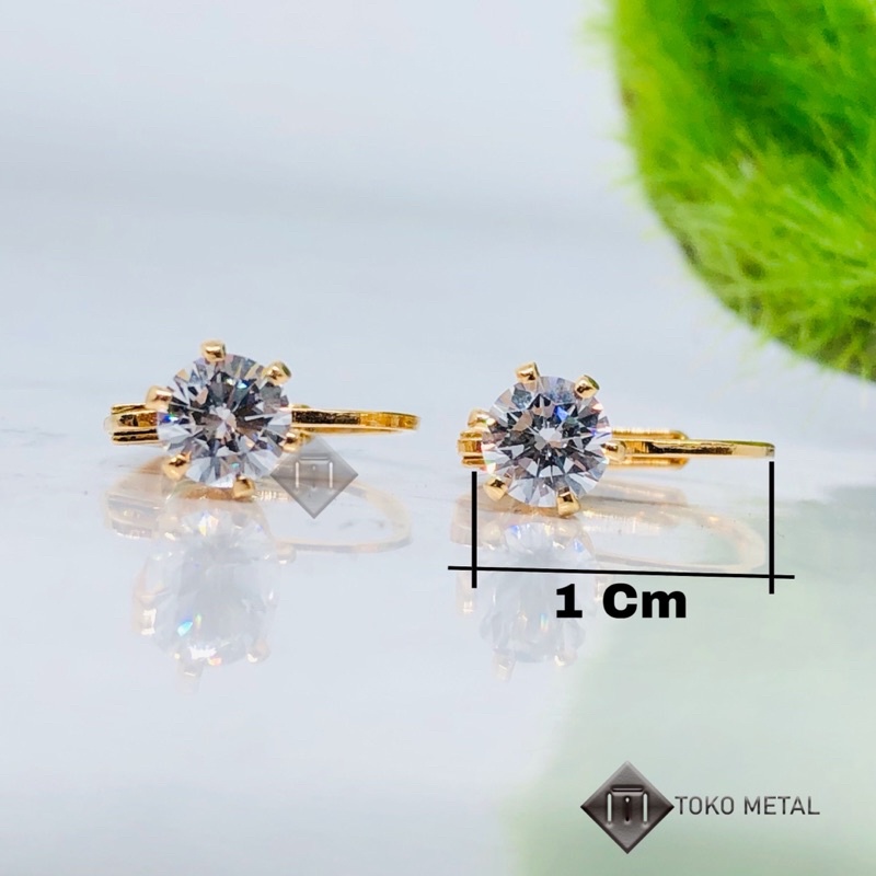 Anting Desi Xuping 100 % Original Mata 1 Silver/Rosegold Lapis Emas [ Toko Metal ]