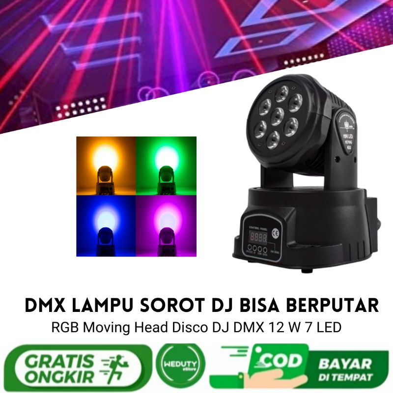 Jual Dmx Lampu Laser Sorot Disko Tata Cahaya Panggung Disco Party Spot Light Move Able Head