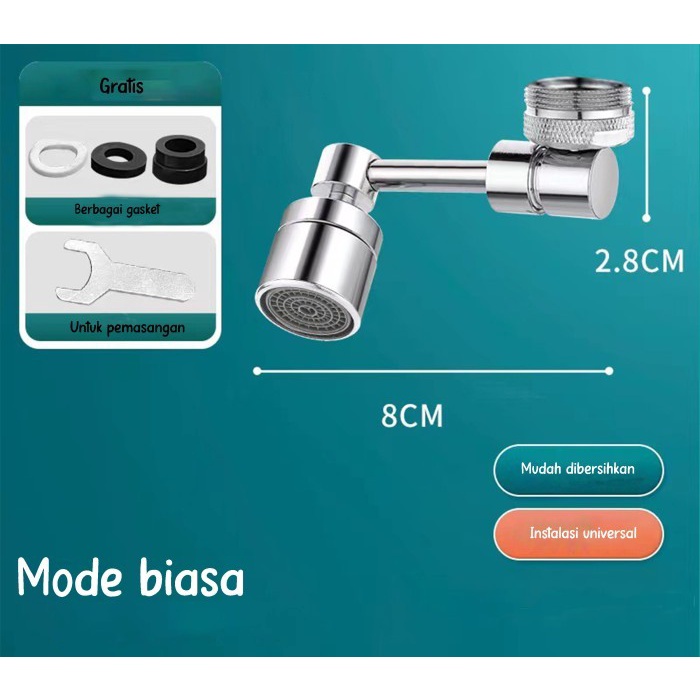 Sambungan Kepala Keran Splash Faucet Filter 360° Kran Washtafel