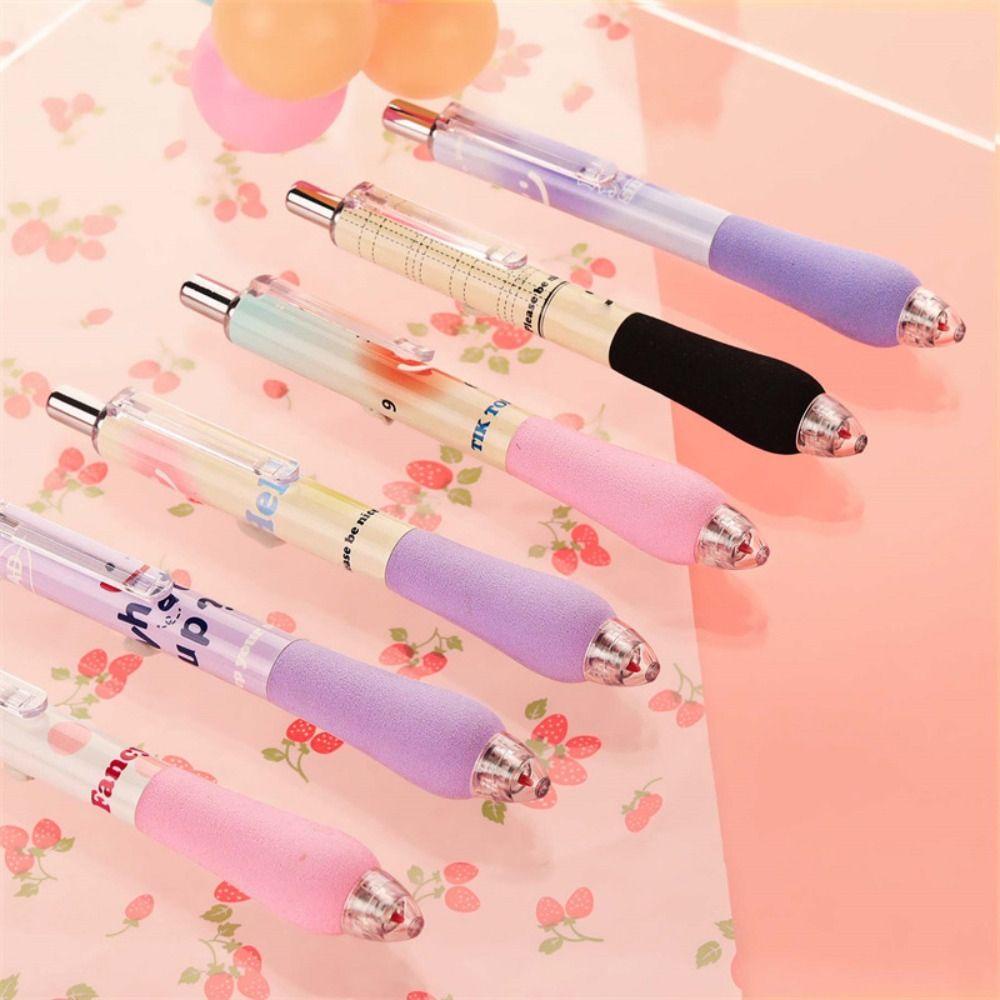 Populer 6 Pcs/Set Gel Pena Perlengkapan Kantor Sekolah Kreatif Alat Tulis Hadiah Siswa Pegangan Lembut Pena Tanda Tangan