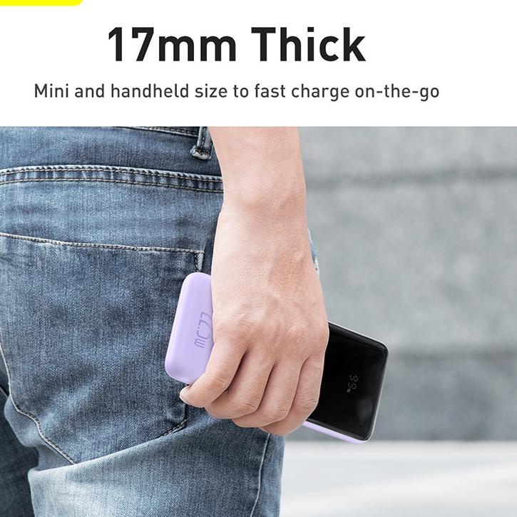 Ready Baseus Elf Digital Display Power Bank 22.5W Fast Charging Built in Cable iPhone Type-C