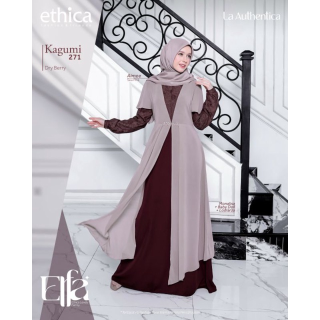 Ethica Kagumi 271 Dry Berry Baju Muslim Gamis Dress Premium Terbaru Ori Lebaran 2023