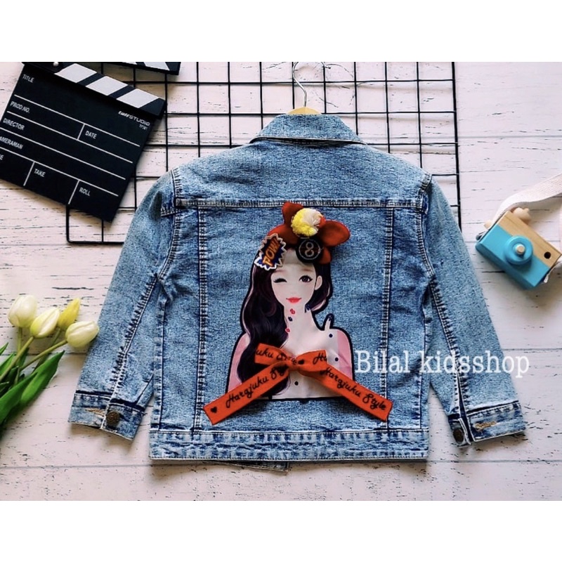 JAKET JEANS ANAK PEREMPUAN MOTIF  1-2th