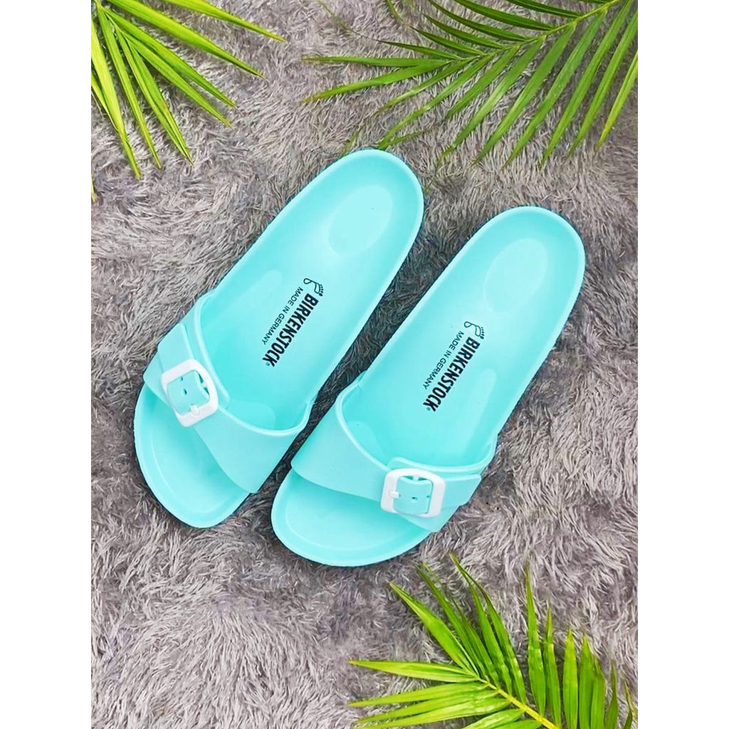 Sandal Wanita Tali Gesper Strap Satu Sendal Slop Birkin Cewek Eva Madrid Phylon Ringan