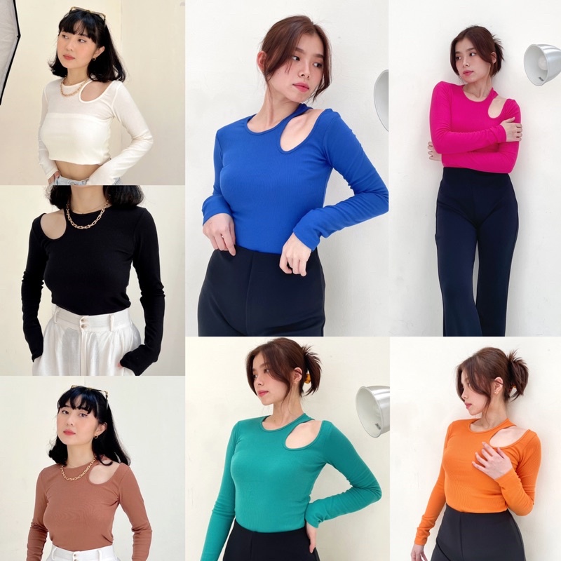 RENE LONG SHEELE KNIT TOP / ATASAN RAJUT LENGAN PANJANG WANITA / KAIA 004 / 004B NKD