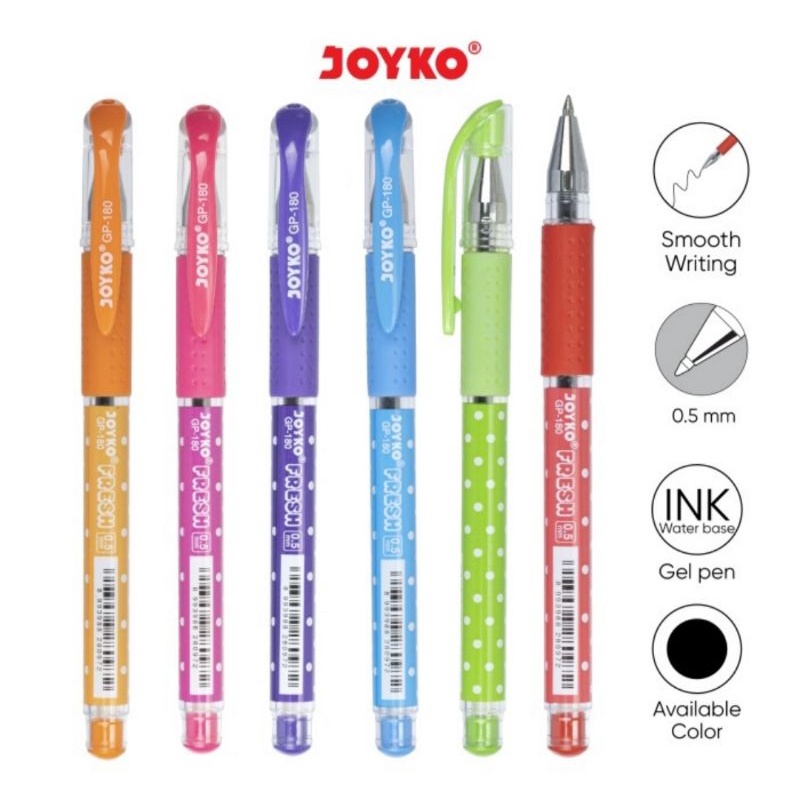 

Pulpen Gel/Gel Pen Joyko GP-180 FRESH Gel Pen 0.5