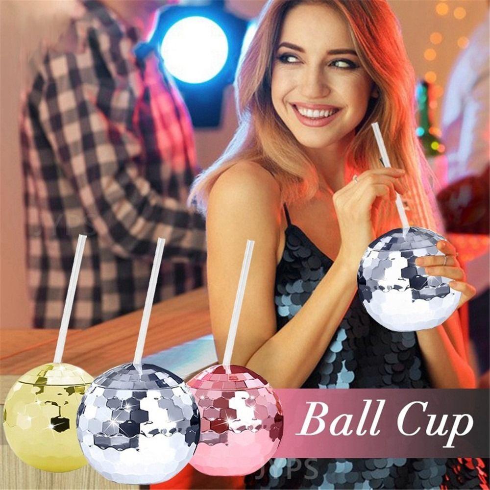 Preva Gelas Bola Disco Kreatif Senter Portabel Luar Ruangan Sedotan Club Malam Botol Minum
