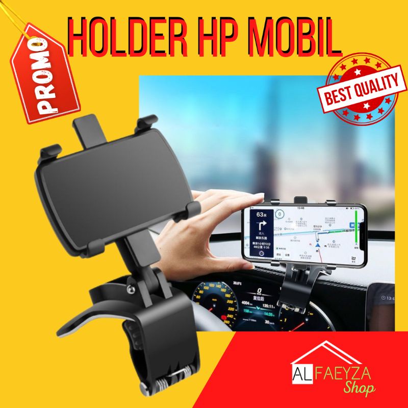Car Phone Holder Hp Mobil Jepit Sunvisor Dasboard Mobil