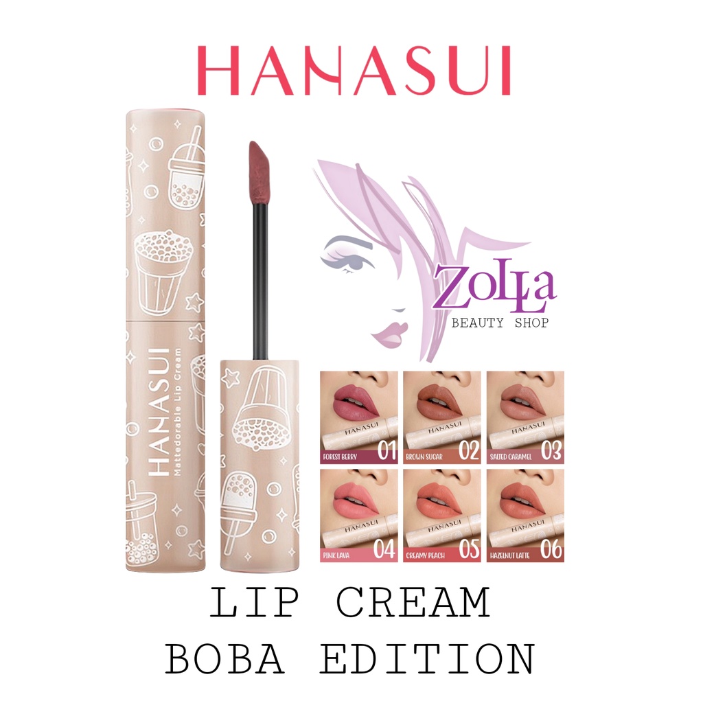 HANASUI MATTEDORABLE LIP CREAM - BOBA EDITION - BPOM - LIP CREAM HANASUI MURAH