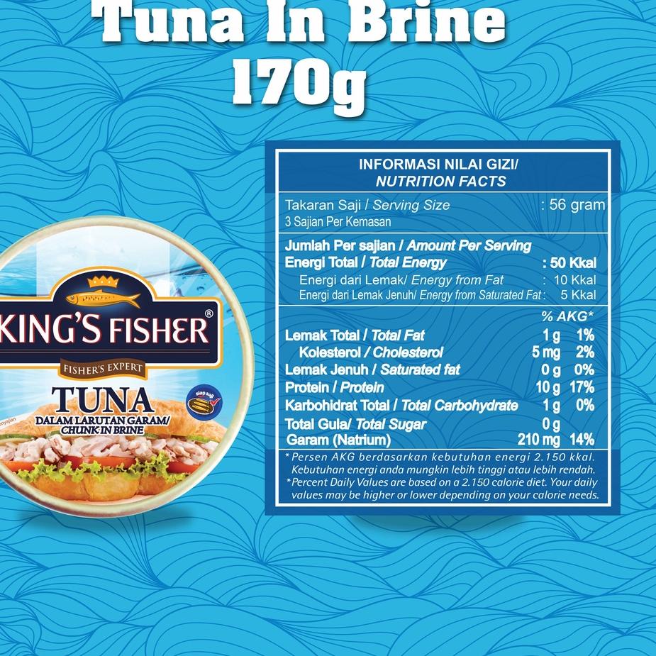 

Star King's Fisher Paket 2 pcs Tuna dalam Air Garam Tuna in Brine Daging Makanan Kaleng 170 gr gas !!