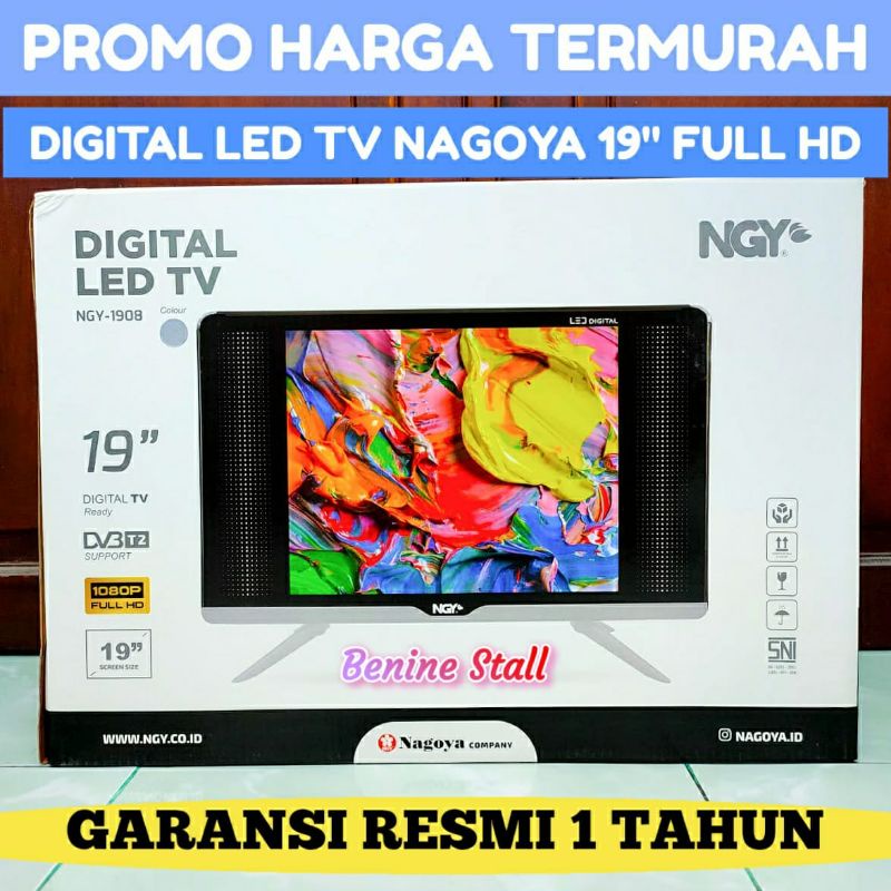 PROMO MURAH LED TV DIGITAL 19" NAGOYA NGY-1908 USB HDMI GARANSI RESMI