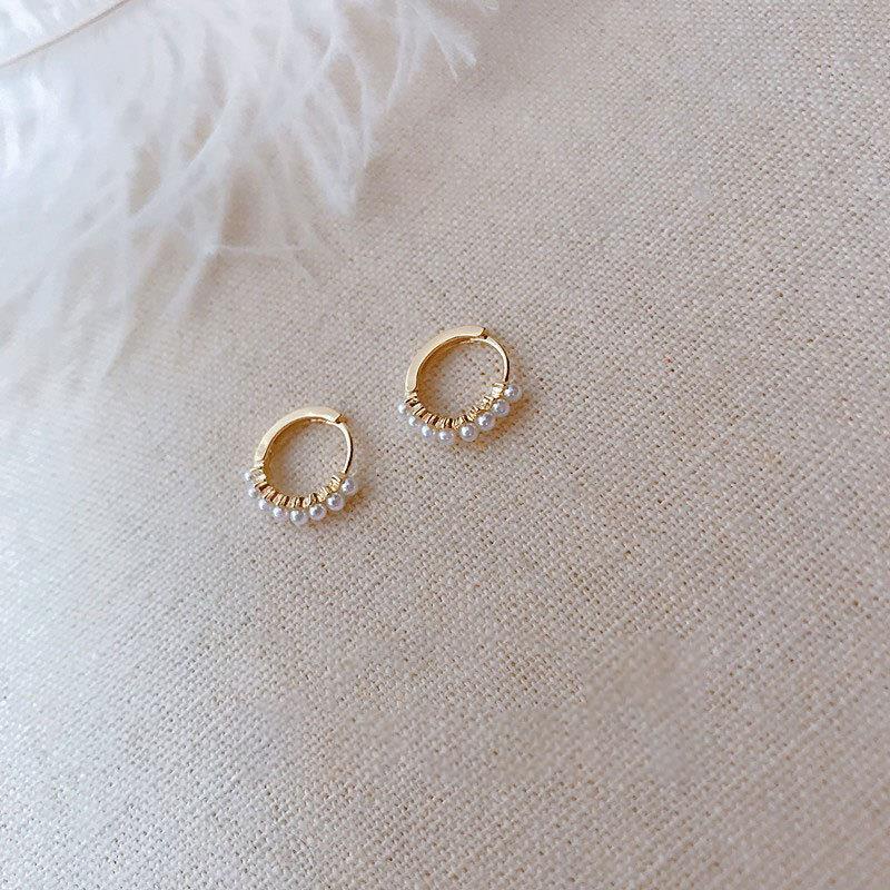 YEEZII Fashion Anting Mutiara Emas Untuk Wanita Hypoallergenic Earring Jewellry Aksesoris