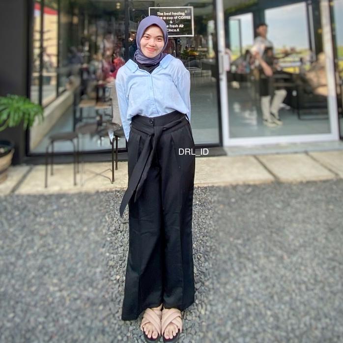 ZIRA KULOT / CULLOTE HIGHWAIST PANTS CELANA PANJANG WANITA JUMBO DENGAN TALI DI PINGGANG CELANA PANJ
