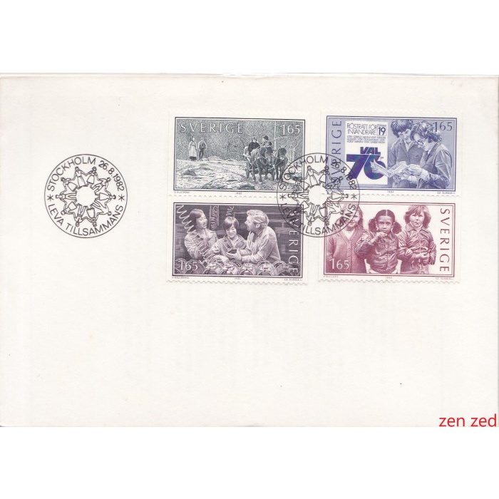 

A434 Perangko Swedia FDC 1982 Living Together 1 Pcs