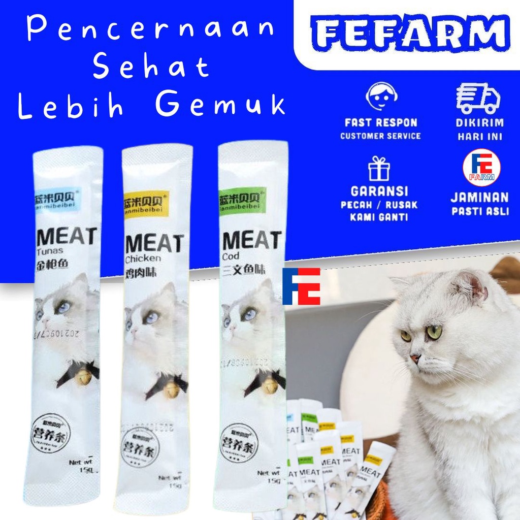 Snack Cemilan Kucing Cat Food 15 gram PEIEN FEFARM