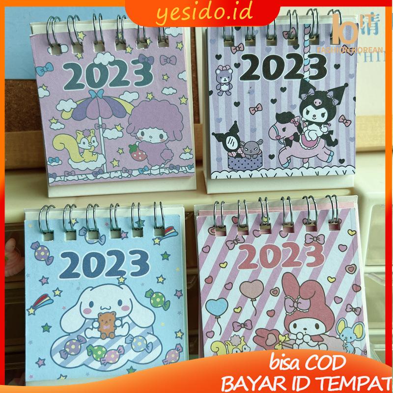 

[COD✨Ready stock]Kalender Meja Mini 2023 Lucu Vertikal Anjing Kuromi Cinnamoroll Kalender Kecil-YES