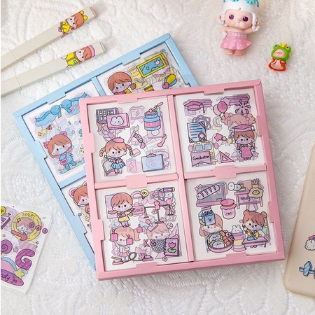 UG 100 Lembar Stiker Motif Kartun Korea Lucu Anti Air Dekorasi Handbook Scrapbook DIY-3