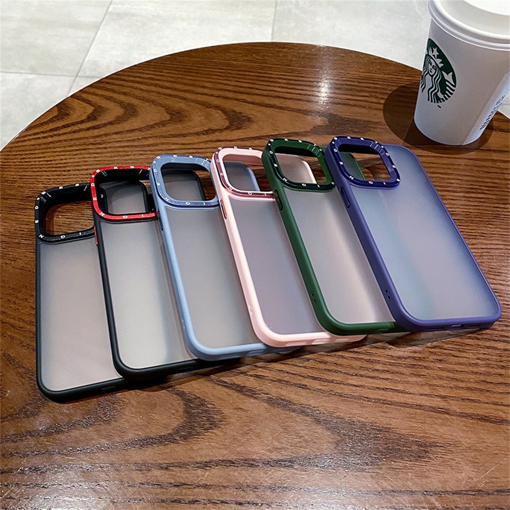 Casing Pelindung Lensa Kamera Premium Mewah Case iPhone 14 Pro Max Plus Case iPhone 13 12 Pro Max14 Ungu Tertutup Penuh Shockproof Matte Hard Back Cover Shockproof Case