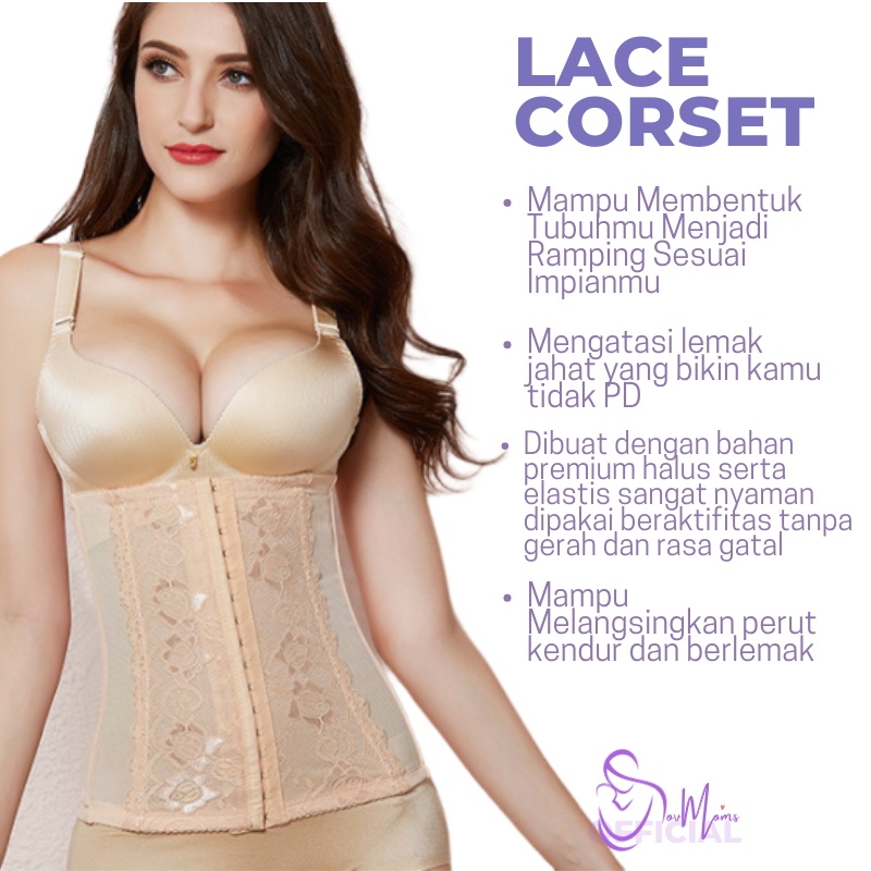 Korset Perut Dalaman Wanita Pengecil Perut Buncit Pembakar Lemak Pakaian Dalam Wanita Slimming Centing Perut Penghancur Lemak Korset Renda Import Premium Terbaru Terlaris Termurah