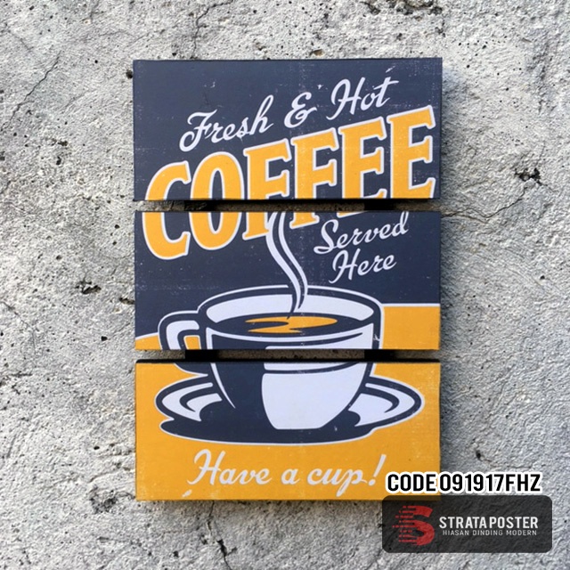 Hiasan dinding cafe Poster kopi Dekorasi ruangan aesthetic Wall decor puzzle