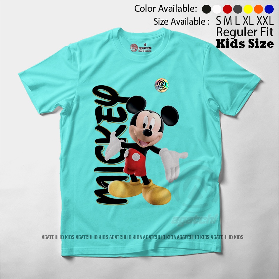 Baju Kaos Anak Laki - Laki Agatchi Motif karakter Micky