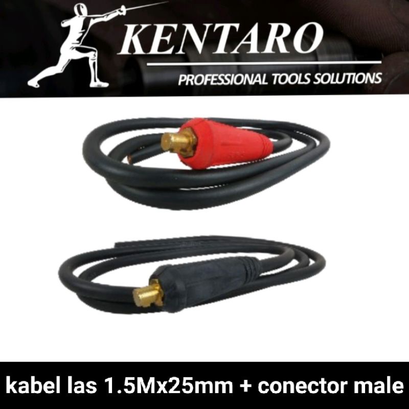 kabel las 1.5M X 25mm + conector male kentaro Japan quality