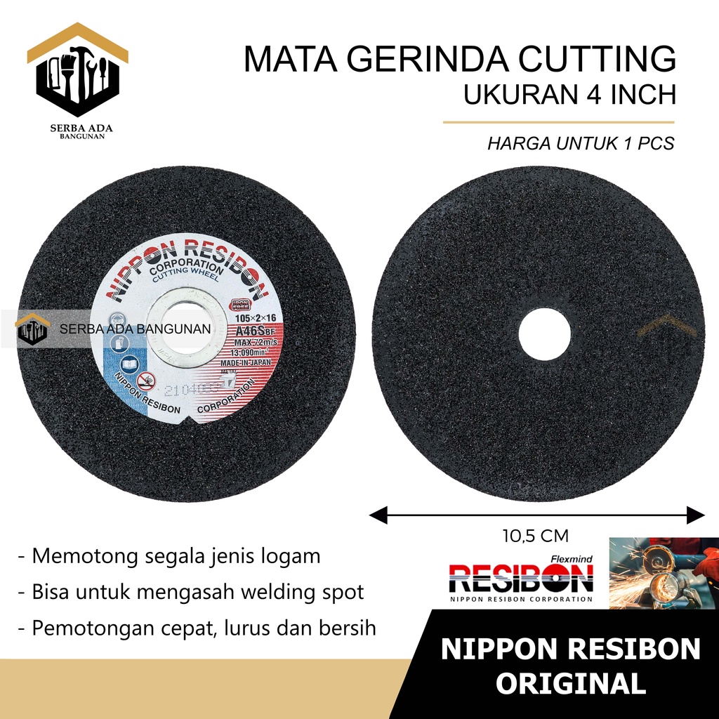 Batu gerinda poles Nippon Resibon 4&quot;x6 // Batu gurinda potong tipis 4 x 2