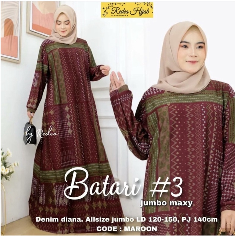 Batari Jumbo Maxy - LD120-130 Gamis Diana Denim Terbaru Gamis Jumbo Bigsize Oversize Bumil / 025-7146