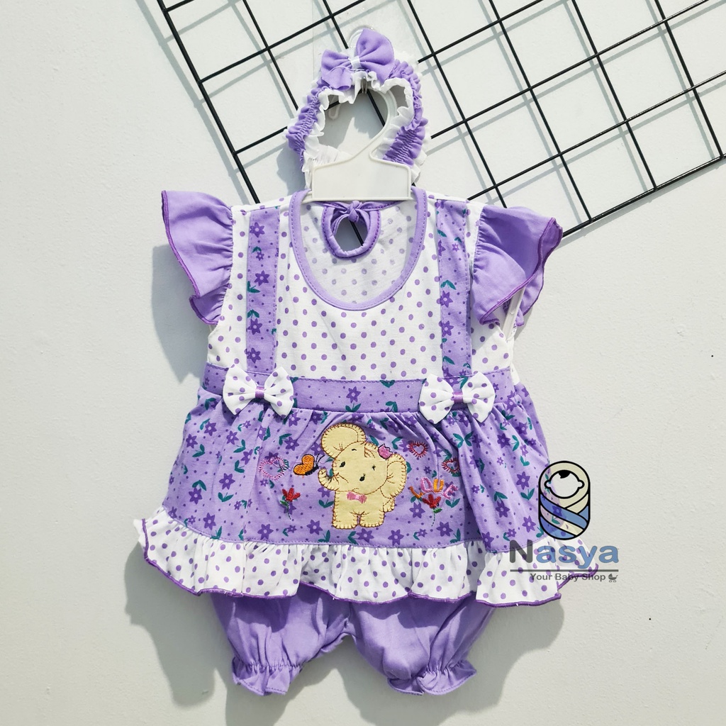 [A-009] NEW !! Setelan Baju Bayi 0-6 Bulan (GRATIS Bandana) / Baju Anak Bayi Perempuan motif animal