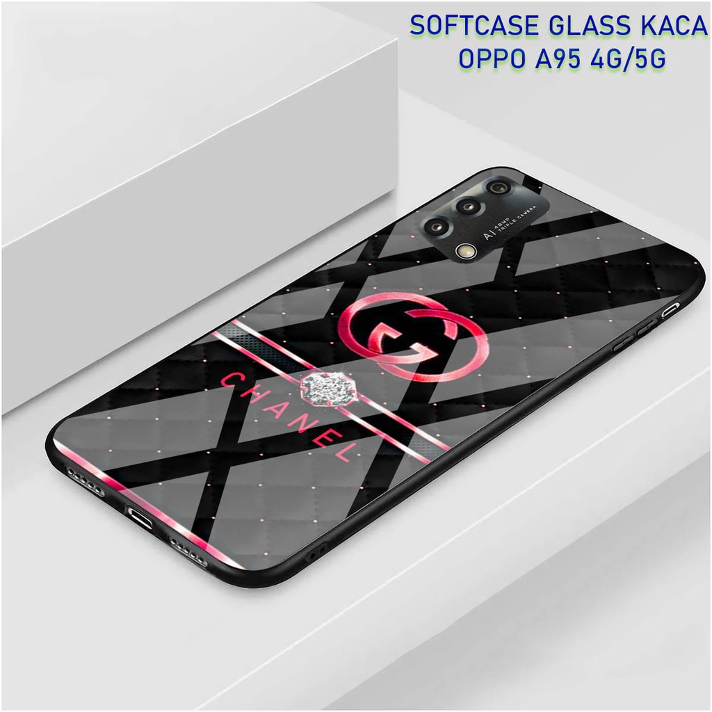Softcase Glass Kaca OPPO A95 [4G]- Case Hp Pelindung Handphone OPPO A95 [5G] [ A88]