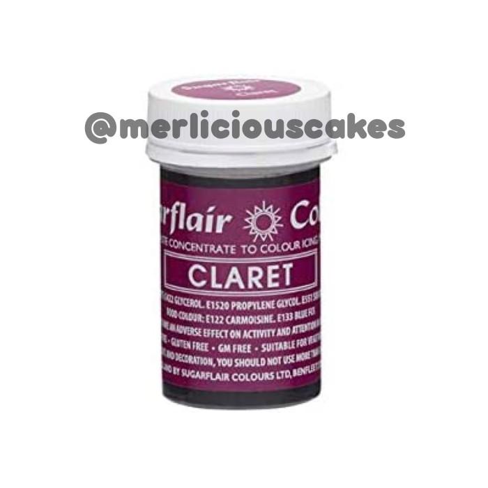 

Claret Sugarflair Paste Concentrate Coloring Colouring Pewarna 057