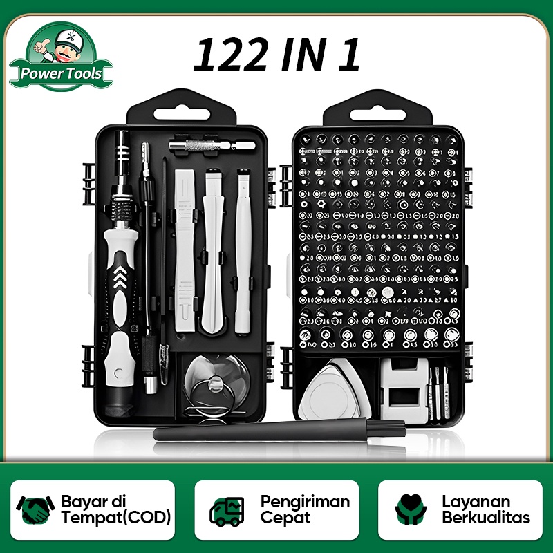 ISKU Obeng Set 122 in 1 obeng hp Multifungsi Alat Bongkar Mini Precision Untuk Smartphone Laptop Reparasi