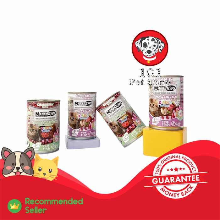 makanan kucing kaleng markotops kitten &amp; adult 400gr