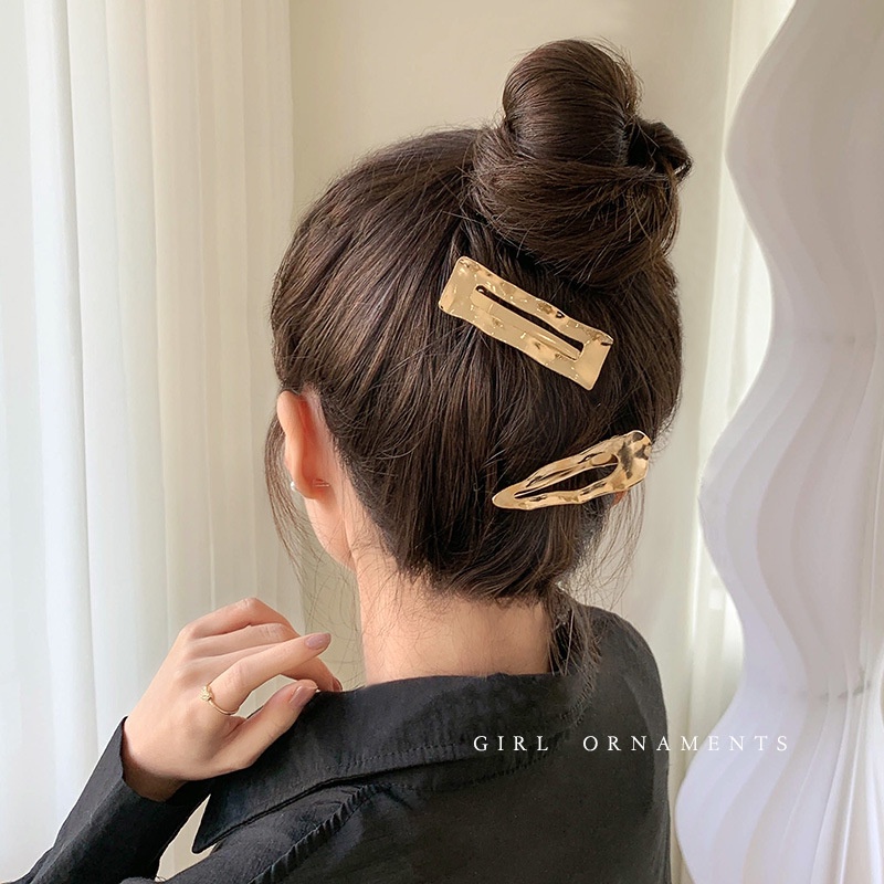 COOL NICHE WAVE GLOSSY SILVER METAL PIN PONI RAMBUT JEPIT RETRO BANGS FRIDGE BESI BOBBY PINS SUMMER HAIRPIN JEPITAN HAIRCLIP HAIR CLIP SNAP HAIRPIN SNAP ELEGAN FRENCH KOREAN STYLE AKSESORIS PITA PIN RAMBUT RIBBON ACCESSORIES