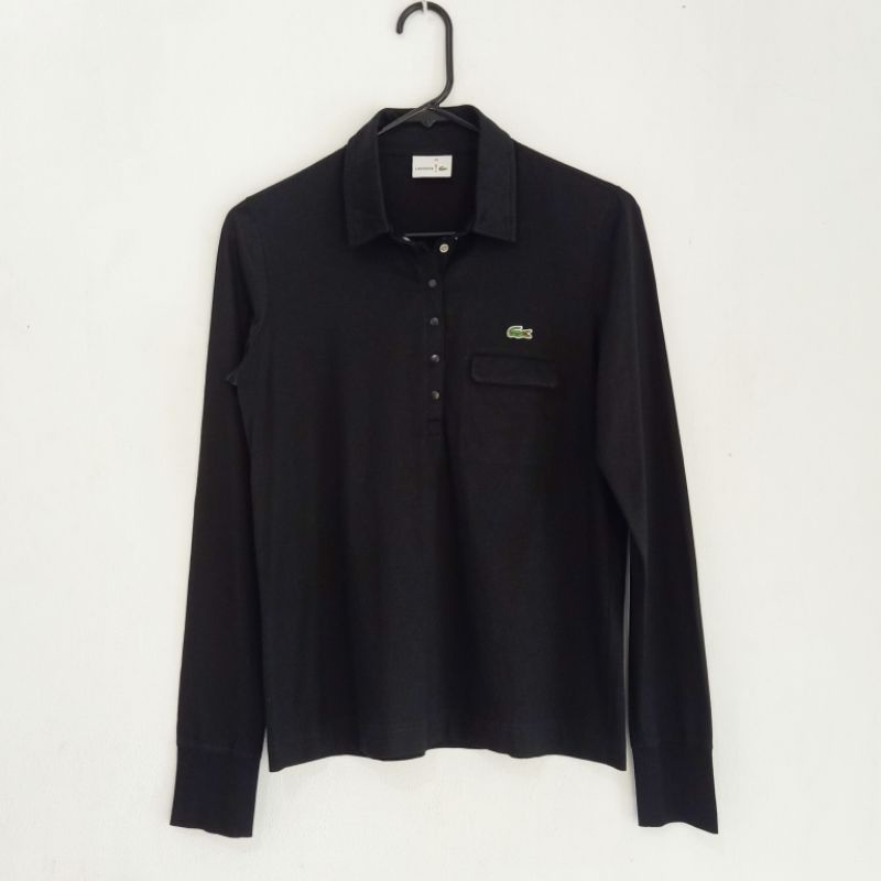Lacoste Long Sleeve Classic Fit Polo Shirt Black / Hitam