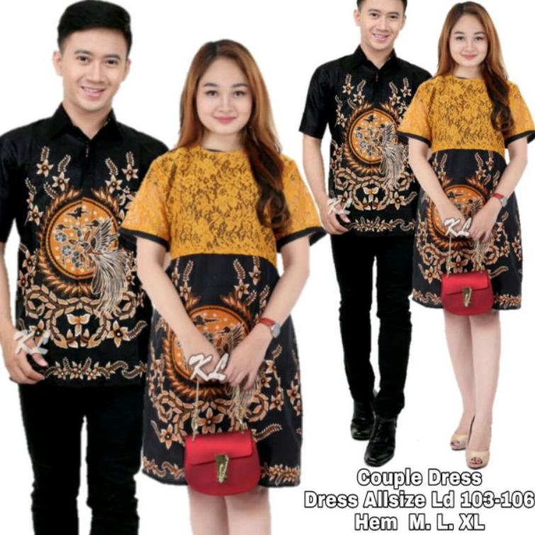 {LS.21De22ѕ} COUPLE DRESS BATIK BRUKAT COUPLE DRESS BROKAT COUPLE DRESS BATIK PENDEK COUPLE BRUKAT P