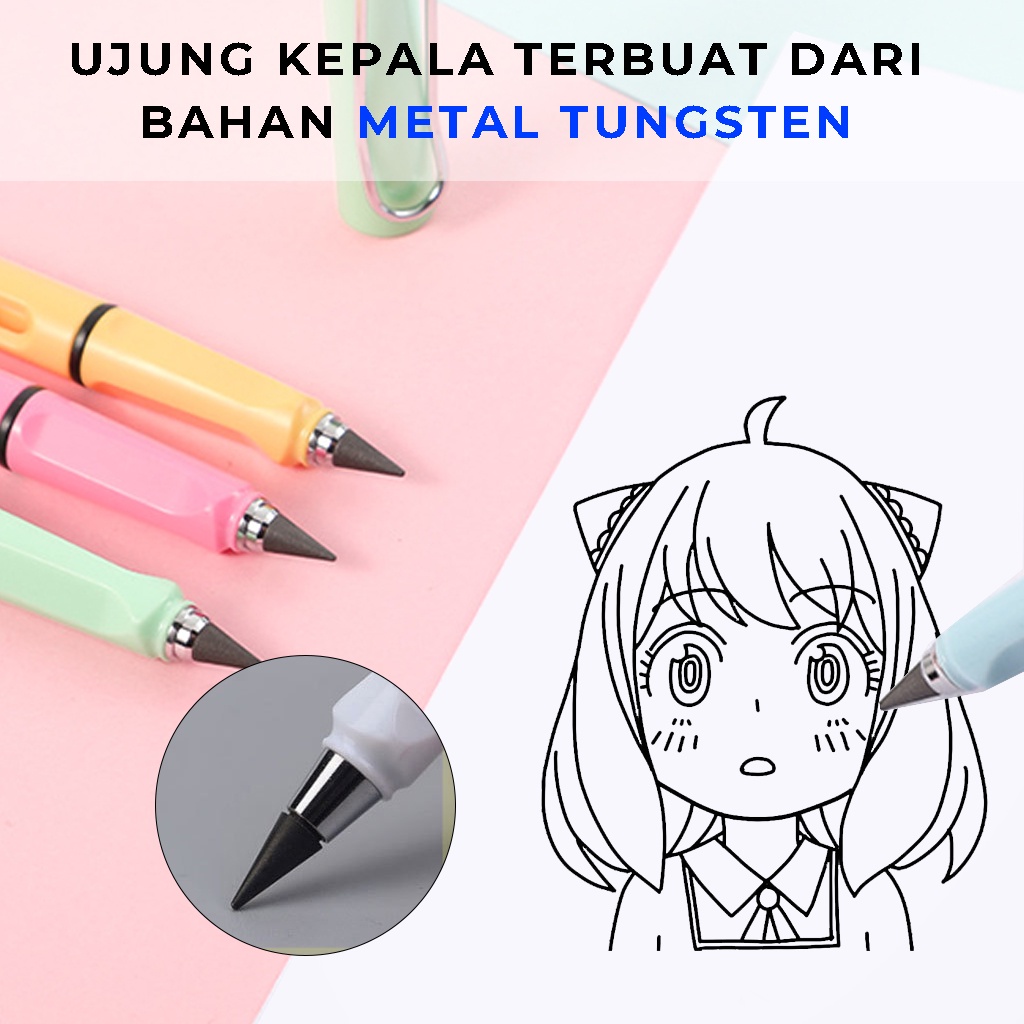 Pencil Eternal Pinsil Sekolah Unlimited Pensil Penghapus Pembersih Alat Tulis Gambar Tanpa Batas Eternal Pencil | GROSIRXPRESS