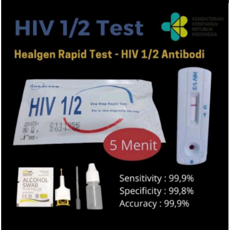 Test HIV 1/2 satu set lengkap