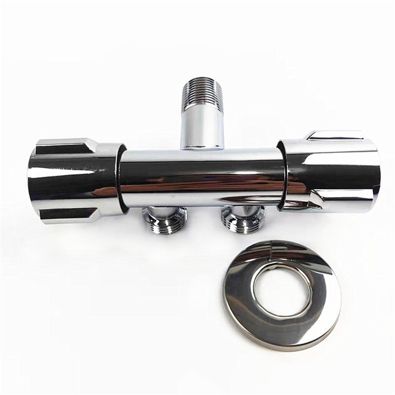 Penyekat Air Katup Segitiga Silver Dual Use Dual Outlet One In Two Out Three Way