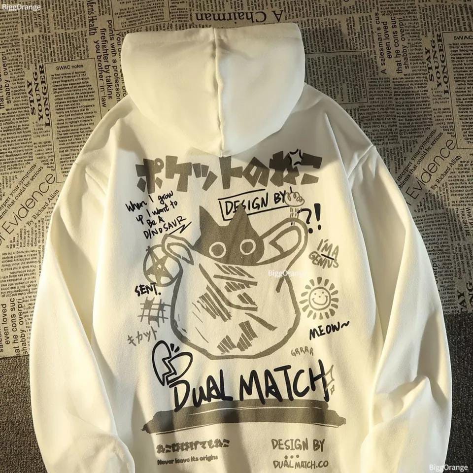 DUAL MATCH CAT SWEATER HOODIE UNISEX ( V1 )