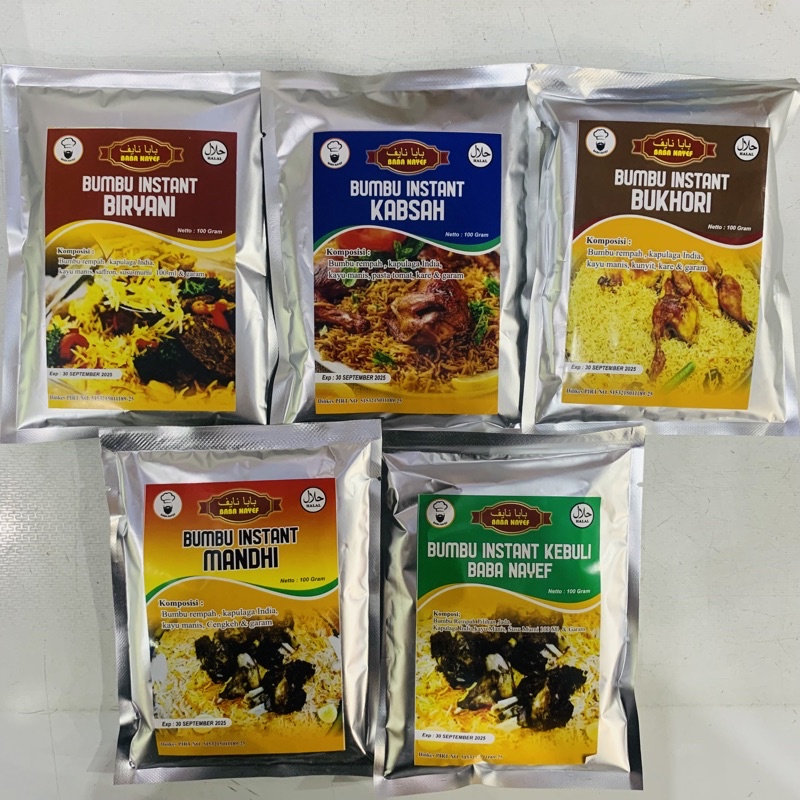 

Maknyuss1 Baba Nayef Bumbu T 100Gr Kabsah Biryani Mandhi Kebuli Bukhori