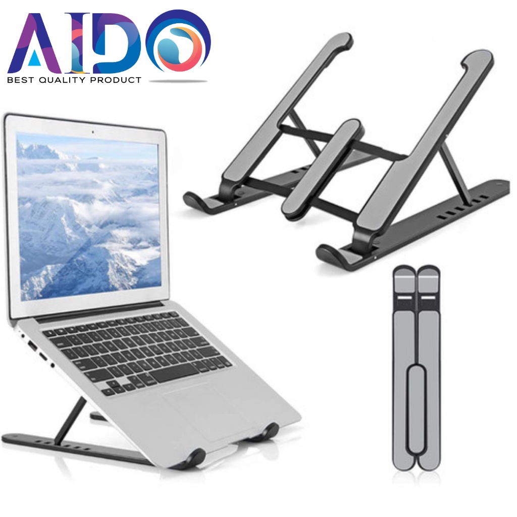 Stand Holder Laptop TATAKAN Macbook Notebook IPAD Mac dudukan lipat Holder Stand Laptop Multifungsi Stand Laptop Holder Lipat Standing Tablet universal Laptop stand holder laptop 30093 AIDO